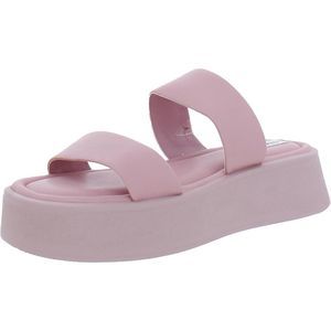 Steve Madden Womens Dorian Pink Faux Leather Heel Platform Sandals Shoes NWT